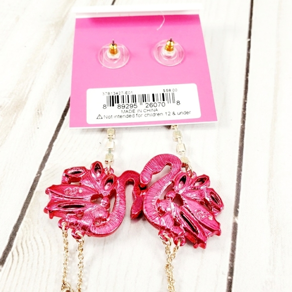 Betsey Johnson Flamingo Earrings - Picture 7 of 8